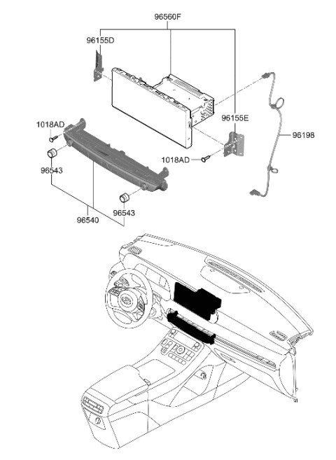 2023 Hyundai Palisade BRACKET-SET MTG,LH Diagram for 96175-S8AA0