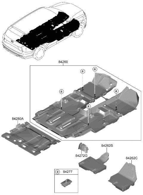 2023 Hyundai Palisade CARPET ASSY-FLOOR Diagram for 84260-S8110-NNB