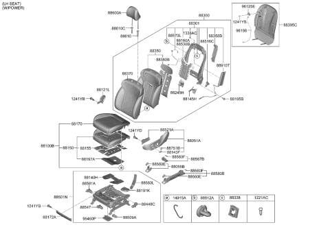2023 Hyundai Palisade PAD ASSY-FRONT SEAT CUSHION,LH Diagram for 88150-S8AB0