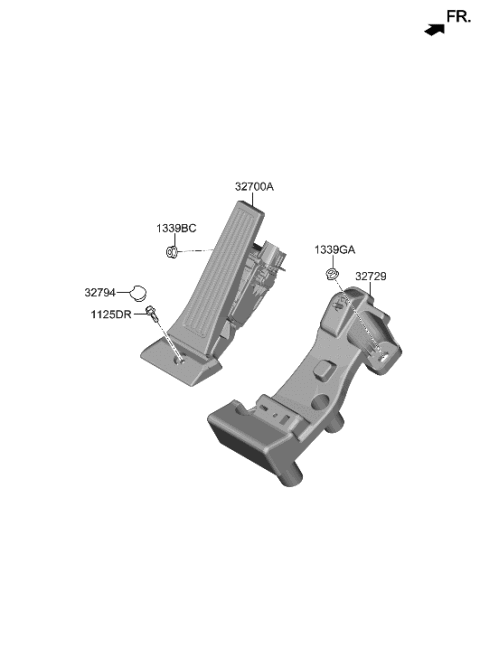 2023 Hyundai Sonata Pedal Assembly-Accelerator Diagram for 32700-L2100