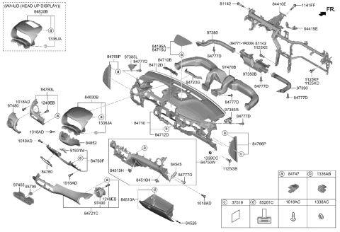 2020 Hyundai Kona Electric Crash Pad Diagram