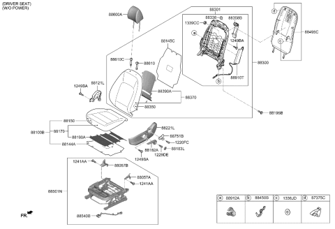 2021 Hyundai Kona Electric Front Seat Diagram 2