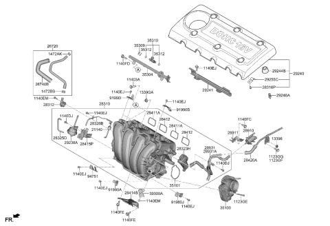 2009 Hyundai Sonata Manifold Assembly-Intake Diagram for 28310-3C120