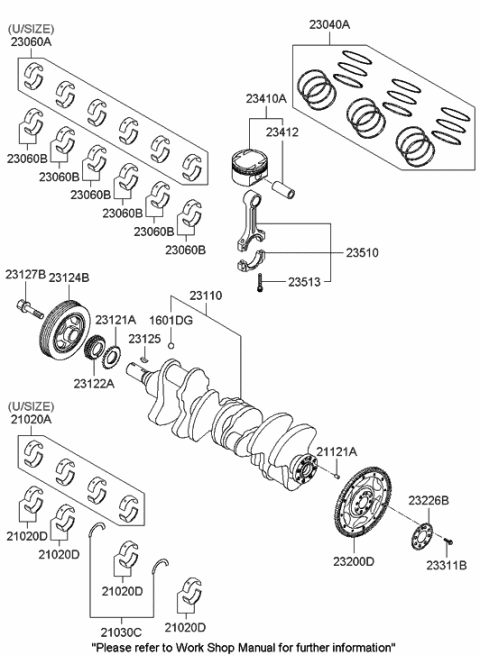 2007 Hyundai Sonata Flywheel Assembly-Mass Diagram for 23200-25210