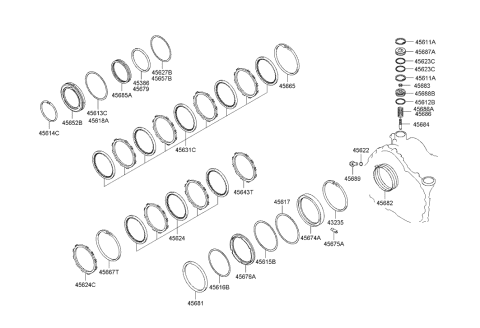 2010 Hyundai Sonata O-Ring Diagram for 45622-39500