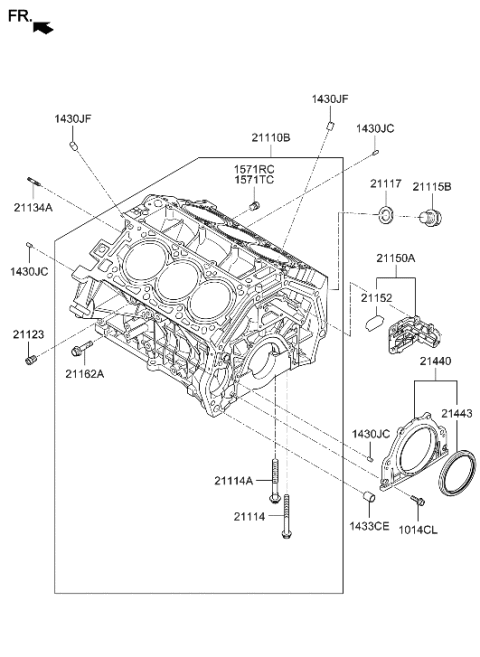 2010 Hyundai Sonata Case Assembly-Oil Seal Diagram for 21130-3C100