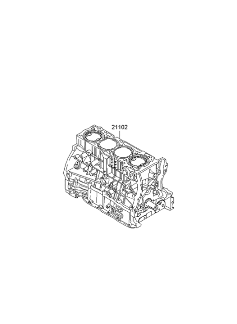 2009 Hyundai Sonata Engine Assembly-Short Diagram for 241MM-2GM07-D