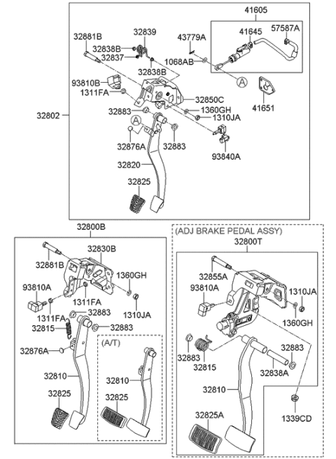 2010 Hyundai Sonata Spring-Brake Pedal Return Diagram for 32818-3K750