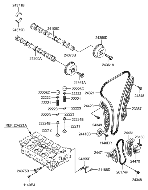 2010 Hyundai Sonata Camshaft & Valve Diagram
