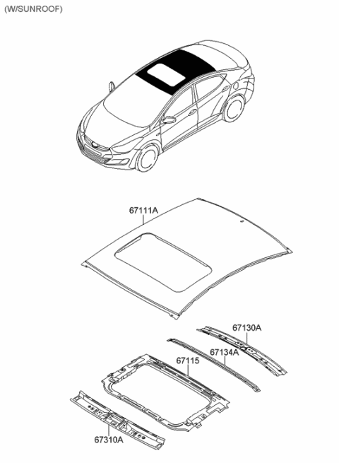 2012 Hyundai Elantra Roof Panel Diagram 2