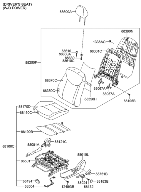2012 Hyundai Elantra Front Seat Diagram 2