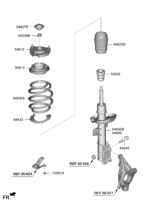 2023 Hyundai Tucson Front Spring & Strut Diagram