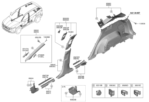 2022 Hyundai Tucson Trim-FR Step Plate,RH Diagram for 85883-N9500-NNB