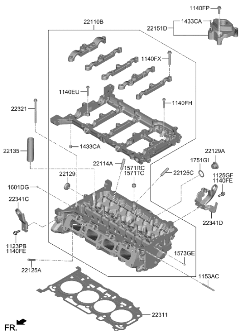 2023 Hyundai Tucson Cylinder Head Diagram