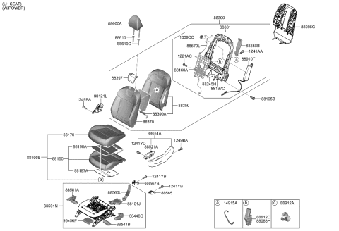 2002 Hyundai Elantra Pad Assembly-Front Seat Cushion,LH Diagram for 88150-N9010