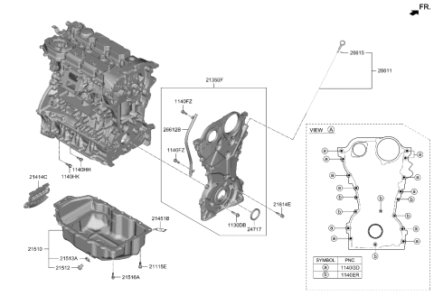 2022 Hyundai Tucson Belt Cover & Oil Pan Diagram