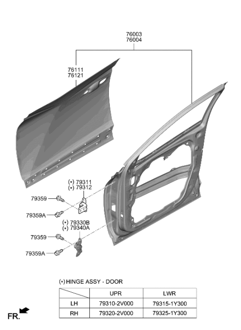 2022 Hyundai Tucson Panel Assembly-Front Door,LH Diagram for 76003-N9000