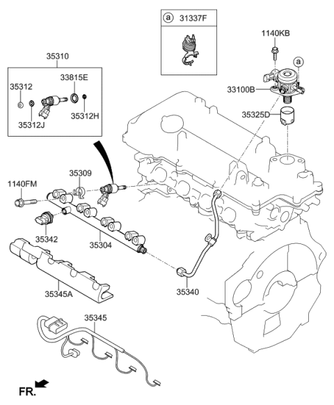 2020 Hyundai Elantra GT Throttle Body & Injector Diagram 1