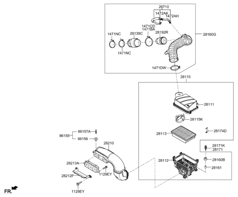 2020 Hyundai Elantra GT Cleaner Assembly-Air Diagram for 28110-F2400