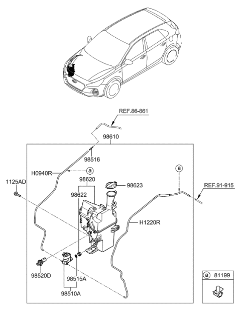 2020 Hyundai Elantra GT Windshield Washer Diagram