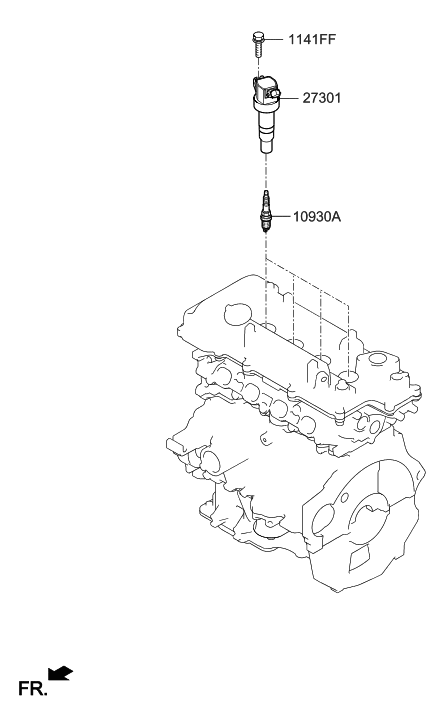 2020 Hyundai Elantra GT Spark Plug & Cable Diagram 1