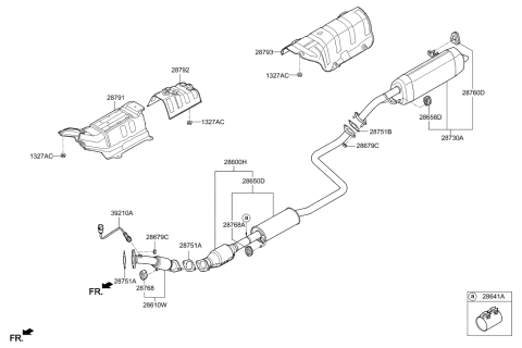2020 Hyundai Elantra GT Muffler & Exhaust Pipe Diagram 2
