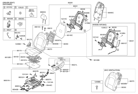 2019 Hyundai Elantra GT Knob-Front Seat Slide Power,LH Diagram for 88197-F2100-TRY