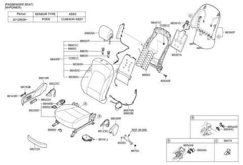 2017 Hyundai Santa Fe Sport Cushion Assembly-Front Seat,Passenger Diagram for 88104-4Z511-R5X