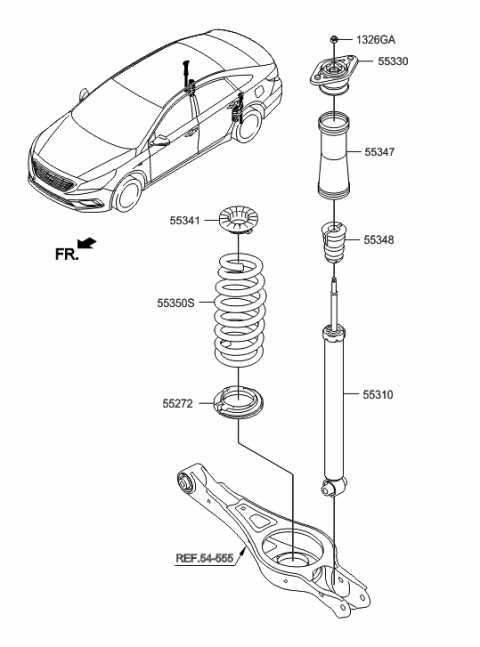 2015 Hyundai Sonata Rear Spring & Strut Diagram