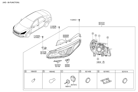 2017 Hyundai Sonata Headlamp Assembly, Right Diagram for 92102-C2100