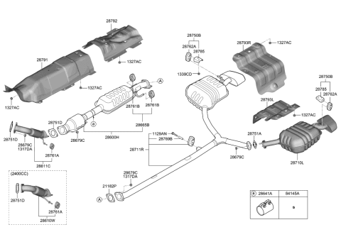 2017 Hyundai Sonata Muffler & Exhaust Pipe Diagram 2