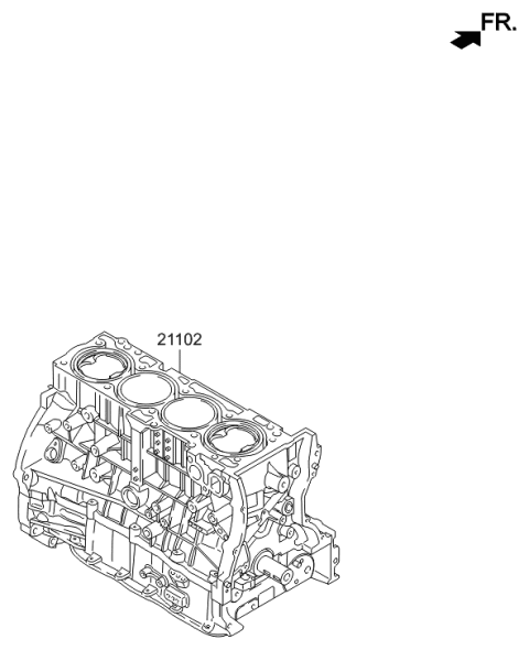 2015 Hyundai Sonata Engine Assembly-Short Diagram for 250N2-2BU03