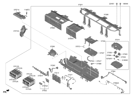 2021 Hyundai Elantra High Voltage Battery System Diagram