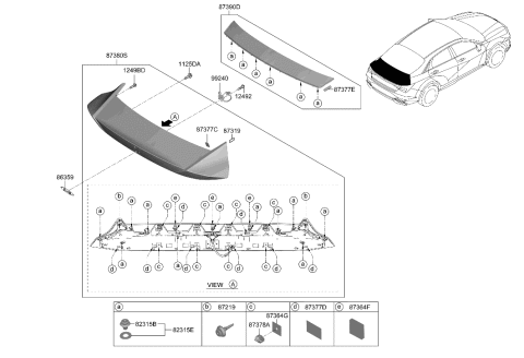 2022 Hyundai Elantra Back Panel Moulding Diagram