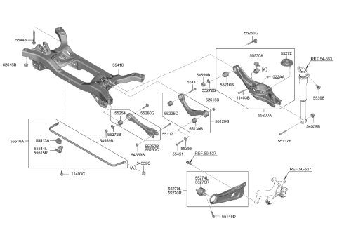 2008 Hyundai Accent Bar Assembly-RR STABILIZER Diagram for 55510-BYAA0