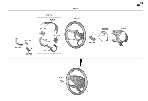 2011 Hyundai Accent Extension Wire(LH) Diagram for 56190-AA000