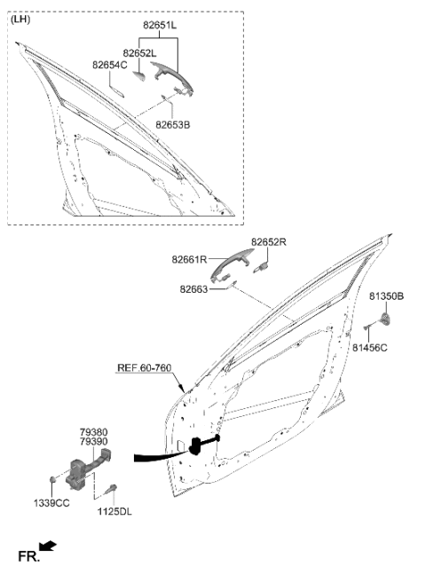 2011 Hyundai Accent Checker Assembly-Front Door,LH Diagram for 76980-AA000