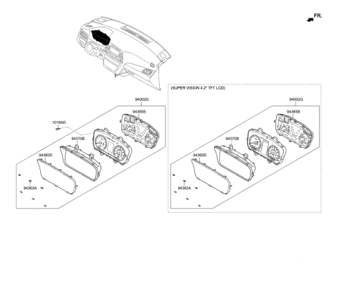 2019 Hyundai Sonata Cluster Assembly-Instrument Diagram for 94041-C2060