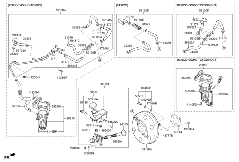 2019 Hyundai Sonata Hose Assembly-Intensifier Diagram for 59120-C1200