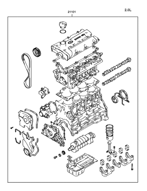 2005 Hyundai Tiburon Sub Engine Assy Diagram 1
