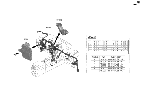 2019 Hyundai Santa Fe Wiring Assembly-Main Diagram for 91100-S2760