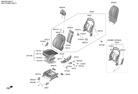 2020 Hyundai Santa Fe Switch Assembly-FR LUMBAR SUPT Diagram for 88090-S2000-SST