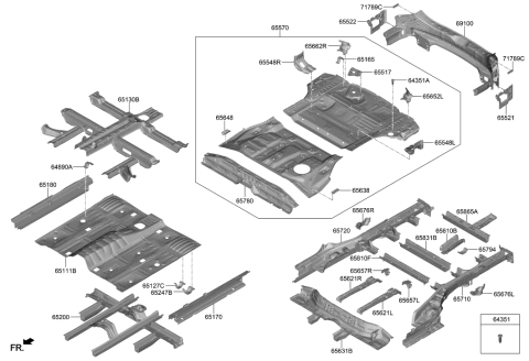 2020 Hyundai Santa Fe Floor Panel Diagram