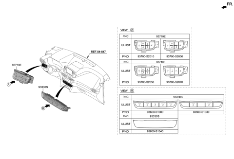 2020 Hyundai Santa Fe Switch Assembly-Side Crash Pad Diagram for 93700-S2010-SST
