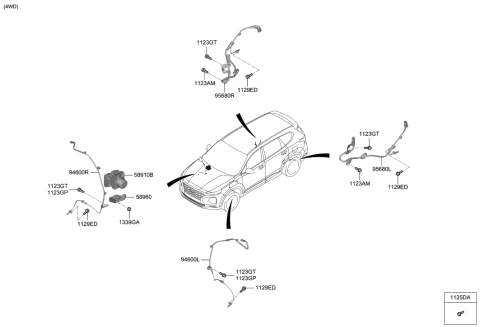 2020 Hyundai Santa Fe Brake Hydraulic Unit Assembly Diagram for 58910-S2500