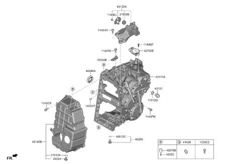 2016 Hyundai Accent BRACKET-TRNASMISSION SUPPORT Diagram for 43120-2N010