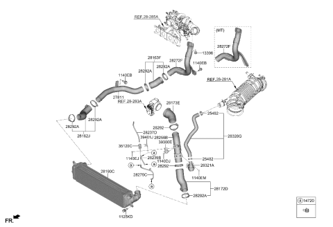 2022 Hyundai Elantra N HOSE-INTERCOOLER OUTLET (A) Diagram for 28286-2GTI1