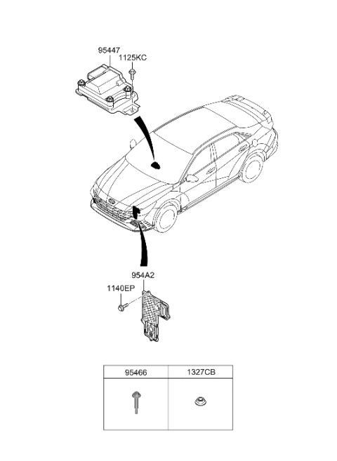 2023 Hyundai Elantra N TCU Diagram for 954A1-2N510