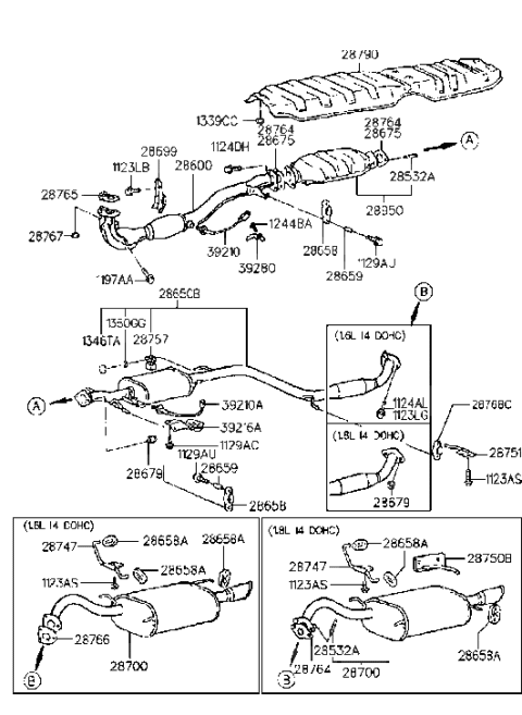 1993 Hyundai Elantra Exhaust Pipe Diagram