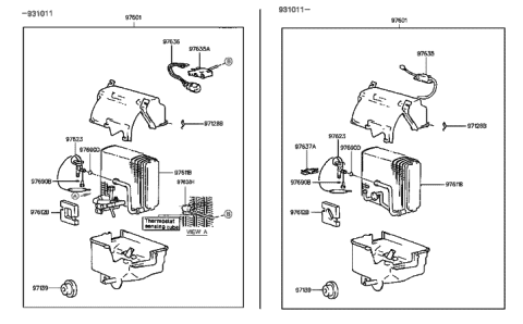 1992 Hyundai Elantra A/C System-Evaporator Diagram